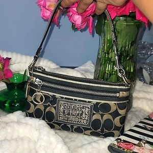 Coach poppy limited edition collection Metalic Silver Black and Cream